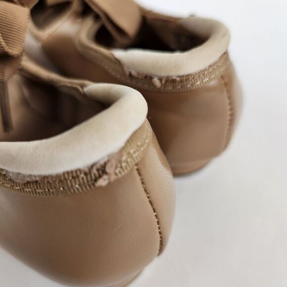 BALERA Tan Elastic Strap Bow Beginner Tap Dancing Shoes Little Girl's SZ 12.5C - Picture 9 of 12